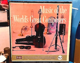 12 Album Set Music Of The World's Great Composers Vintage Vinyl Boxed Set Bach, Mozart, Haydn, Beethoven, Chopin, Strauss, Brahms, Wagner
