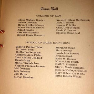 UT 1930 Commencement Program from the University of Tennessee College of Law and College of Home Economics Vintage Alumni Archive Material. image 5