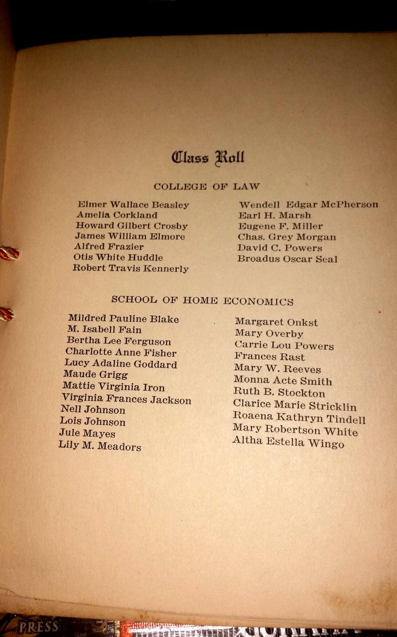 UT 1930 Commencement Program from the University of Tennessee College of Law and College of Home Economics Vintage Alumni Archive Material. image 5