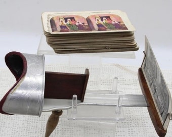 Antique Stereoscope Viewer w/ 75 viewing cards! The Perfescope, H.C. White and CO with Chicago Sears, Roebuck & Co + 1 from Holy Land Series