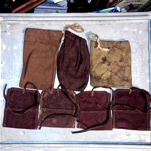 Military Vintage used Army Navy Store type Ammo and other Bags, Packs, Pouches in Greens, Browns, Grey, Tan etc. See More in Other listings