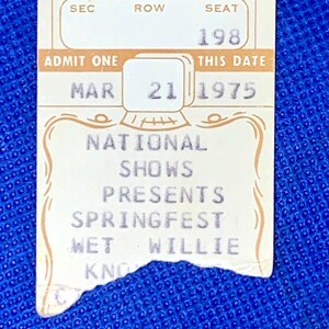 Wet Willie Concert Ticket Stub - Vintage 1975 Concert Ticket Stub.  National Shows Presents Springfest with Wet Willie. Knoxville, Tennessee