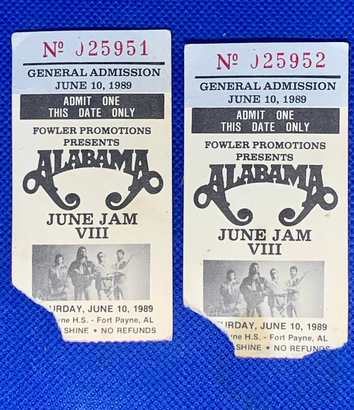 Alabama June Jam VIII 8 1989 Concert Ticket Stub Vintage Etsy