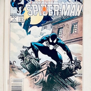 Web of Spider-Man #1 April 1985. Charles Vess painted cover. Beautiful High Grade 1st issue Web of Spider-Man Alien Symbiotie Black Costume