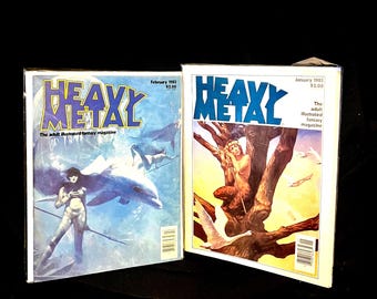 Heavy Metal (1977) January and Feb 1983! Two Consecutive Vintage Issues of the all time Classic Adult Illustrated Fantasy Magazine!