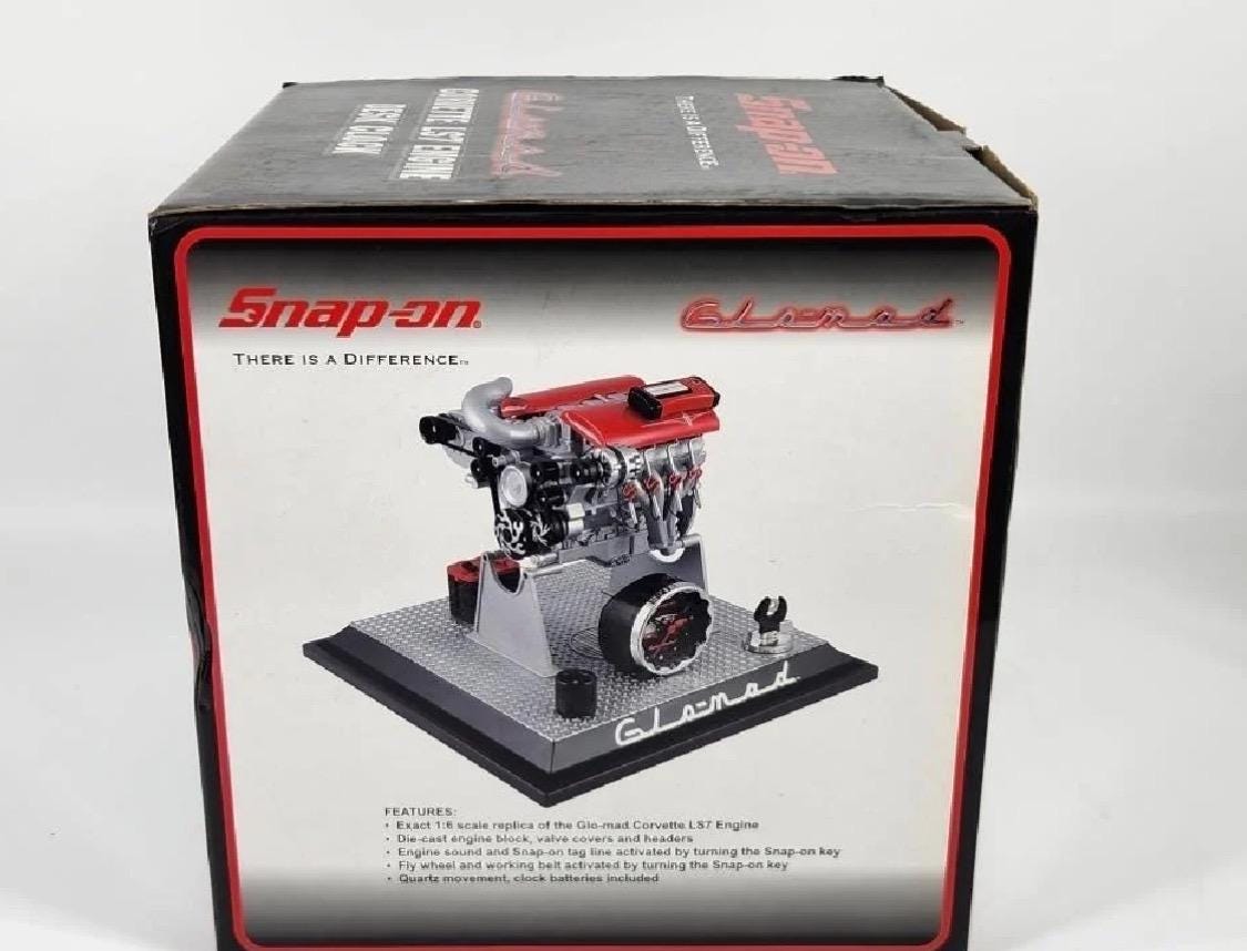 Snap-on Tools Glo-mad Corvette LS7 Engine Desk Clock 1:6 Scale HTF