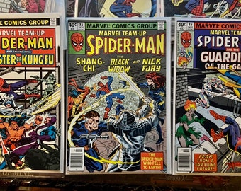 Marvel Team-Up #84, 85 & #86 Marvel Comics 1976 Starring Spider-Man, Shang-Chi, Nick Fury, the Black Widow and the Guardians of the Galaxy!