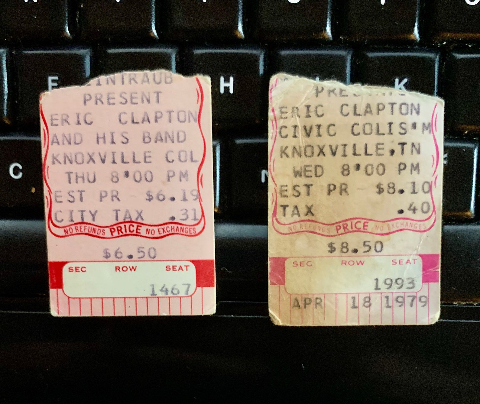 Eric Clapton Vintage Concert Ticket Stubs 1975 6.50 W/ Etsy