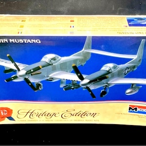 F-82 Twin Mustang! Vintage Monogram 1:72 Scale Model Aircraft Complete with parts sealed in original plastic, instructions and decals.