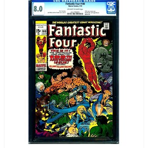 Fantastic Four #100 CGC 8.0 Stan Lee & Jack Kirby!  Doctor Doom, Sub-Mariner, Mad Thinker, Puppet Master, Hate-Monger, Diablo, Sandman + +