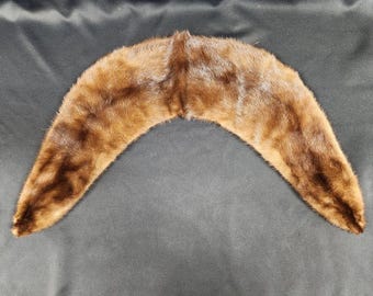 Vintage Mink Fur Collar Beige Light Tan Genuine Fur Collar Durable Glam Fashion.