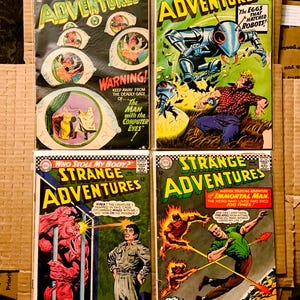 Strange Adventures (1950-1973 1st Series) #196, 197, 198, 199 - Vintage Sci Fi / Horror Comics from DC Comics long running 244 issue series