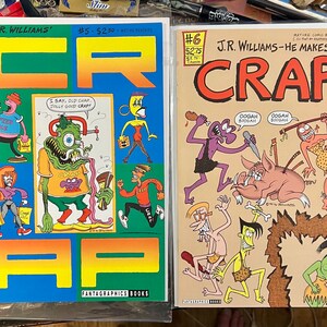 Crap Comics Crap #5 (1993) Aug 1994 Crap #6 (1993) Jan 1995 by Fantagraphics Written by J.R. Williams Underground Comics Excellent condition
