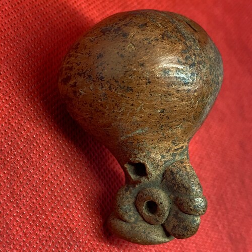 Antique Rattle. Vintage Native Artifact Tribal Relic Effigy Rattle Child's Rattle Stone Tennessee estate find shops in large artifact collection.