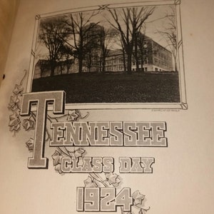 UT Class of 1924 University of Tennessee Commencement Program. Historic University Antique Knoxville Tennessee