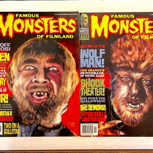 Famous Monsters of Filmland #222 and 223 Bela Lugosi, Lon Chaney, Abbot & Costello Meet Frankenstein, Wolf Man, the Hunchback of Notre Dame
