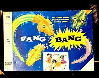 Vintage 1967 Fang Bang Snake and Balloon Board Game Milton Bradley