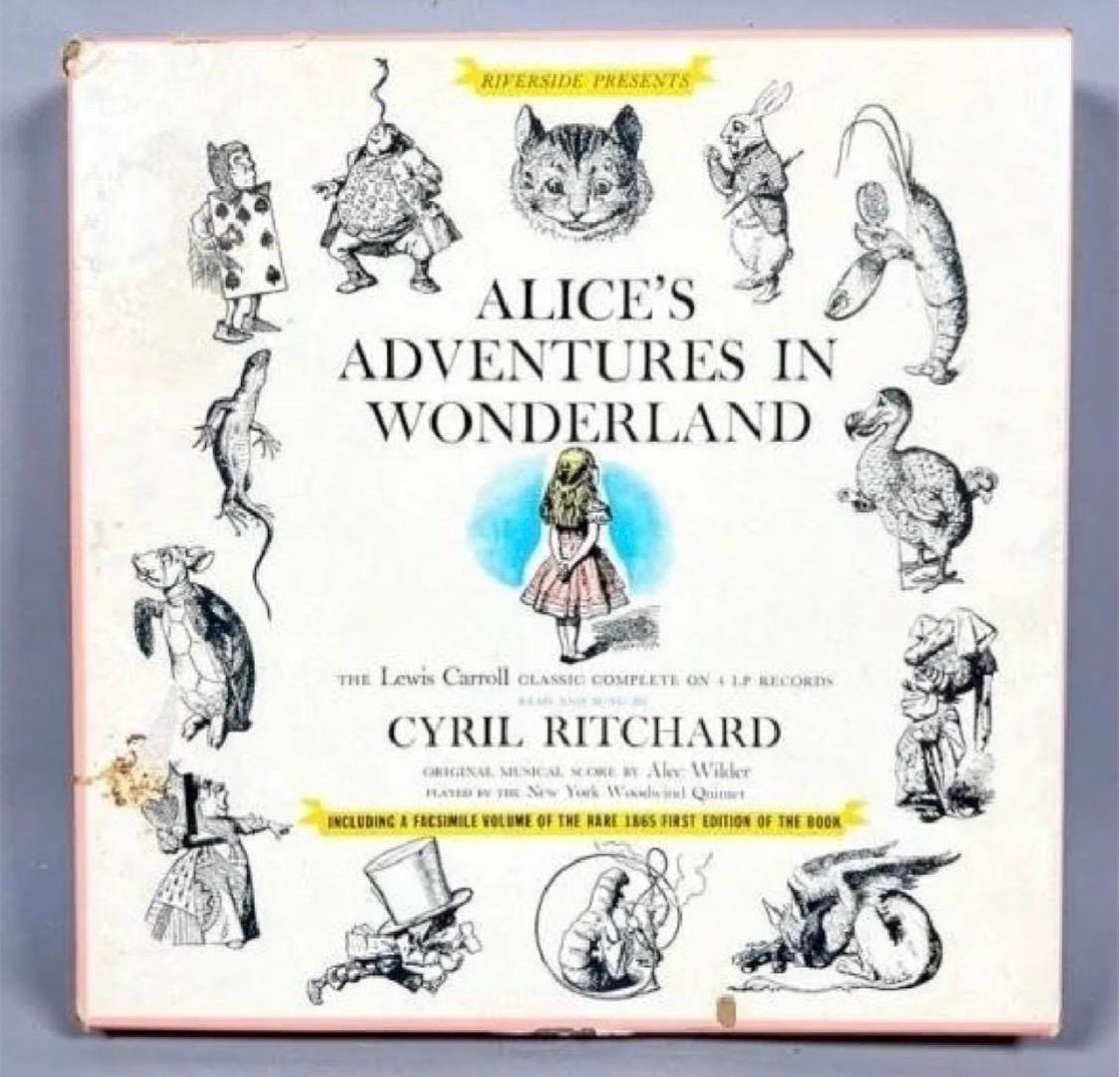 Alice in Wonderland Boxed Set 1957 W 1865 Original Book Facsimile