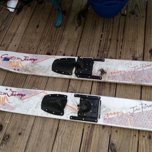 Water Skis Vintage Youth Size 45&quot;x6&quot; Jr Pro Cut N Jump Water Skis. Ready to reclaim for Skiing or Awesome Lake House/Boat House Wall Decor!