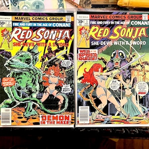 Red Sonja #2, 3, 4, 5, 6, 7 Six (1977) First Series! Frank Thorne Covers and art! She-Devil with a Sword! Fire and Fury in the Age of CONAN!