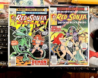 Red Sonja #2, 3, 4, 5, 6, 7 Six (1977) First Series! Frank Thorne Covers and art! She-Devil with a Sword! Fire and Fury in the Age of CONAN!