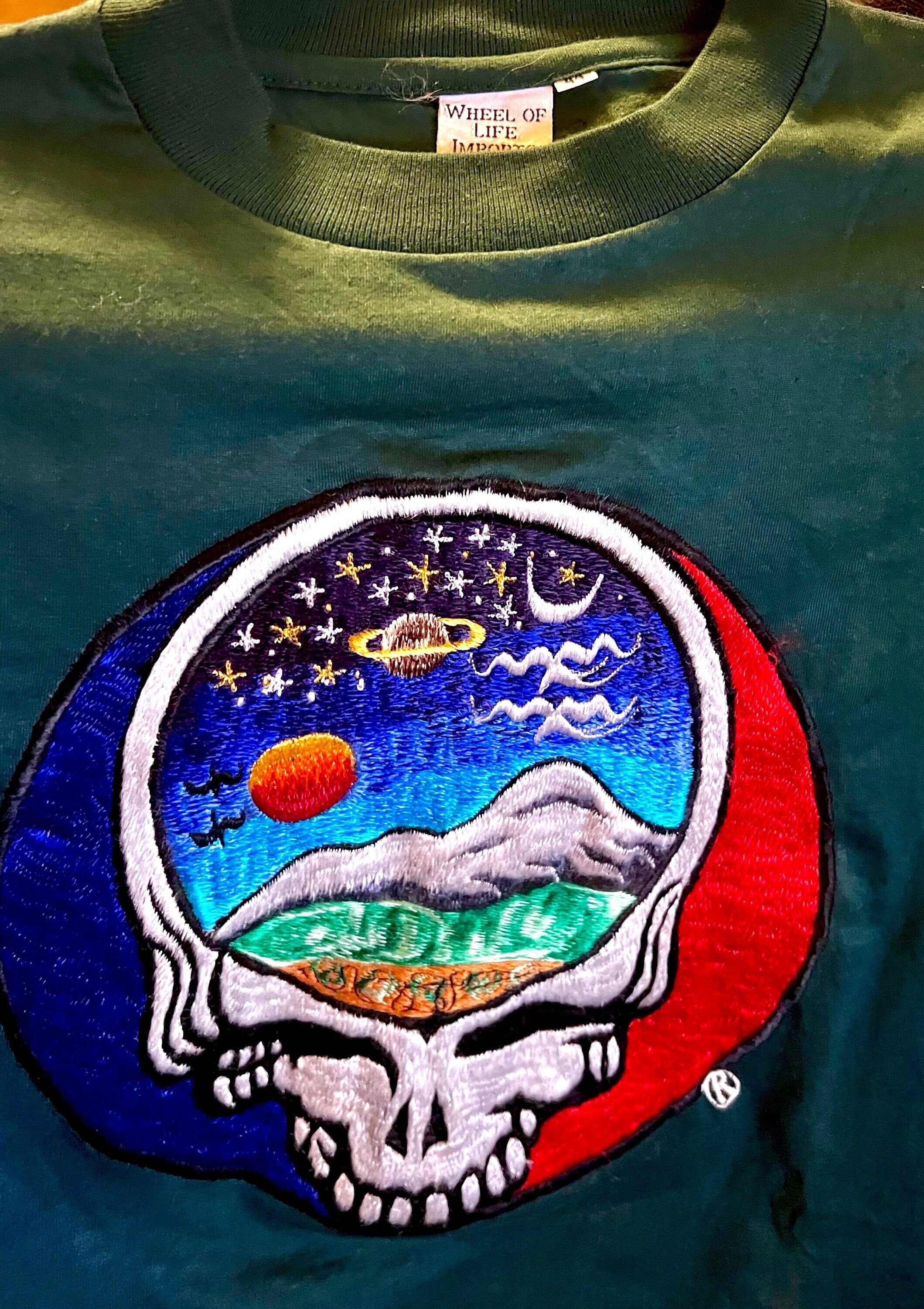 Grateful Dead Vintage T-shirt Fantastic Tibetan Embroidery Art 