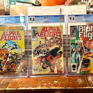 Alpha Flight #1, #5, 18  All CGC 9.6. Canadian Super-Team! 1st Puck & Marrina. Vindicator, Sasquatch, Shaman,  Aurora, Northstar, Snowbird.