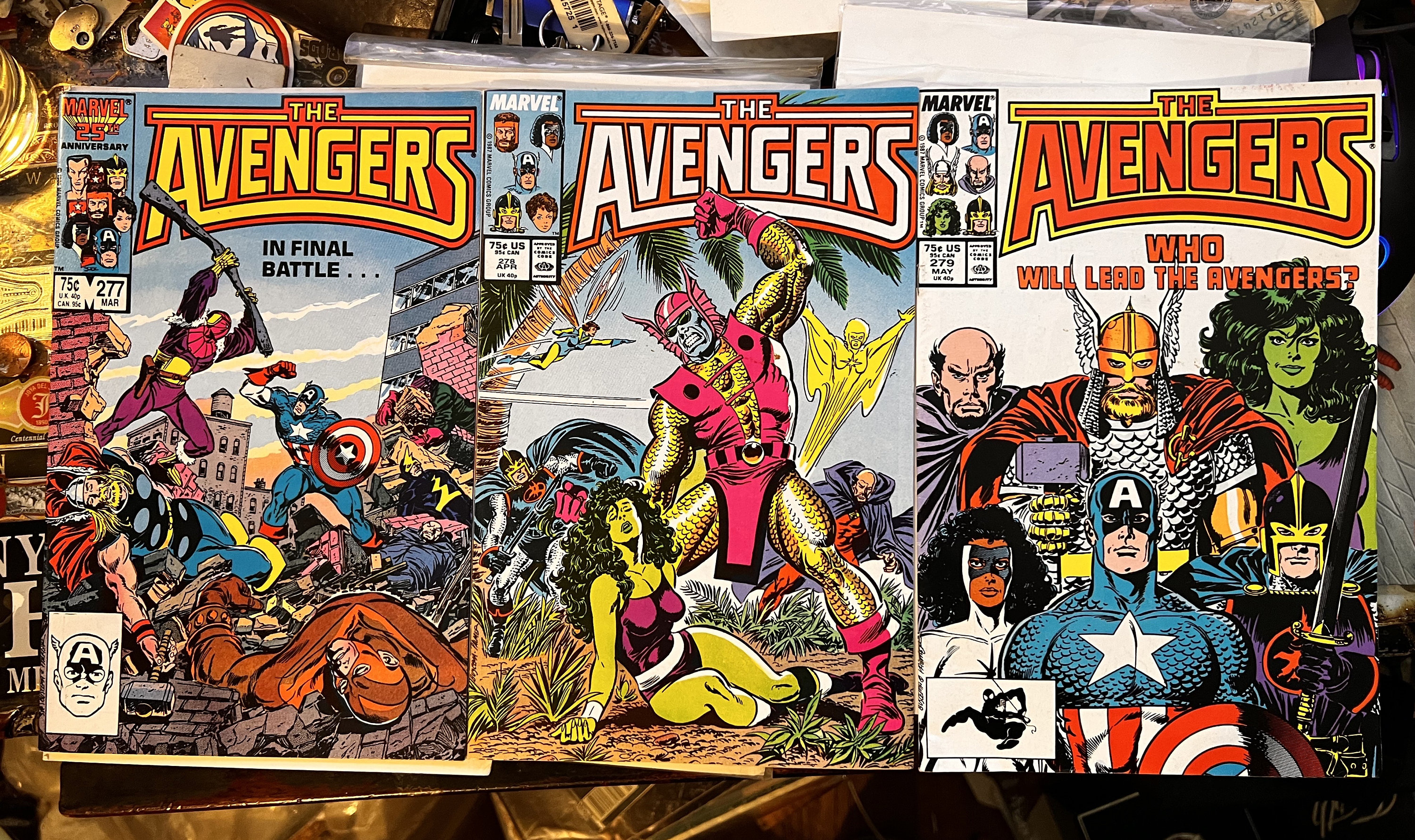 Avengers! 8 Comic Book Vintage 1987 Consecutive Run #276, 277, 278