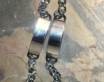 Vintage ID Bracelet, Personalized Jewelry Gift or Identity Bracelet for anyone. Nice Link Bracelet. Vintage Unisex Silver Identity Bracelet