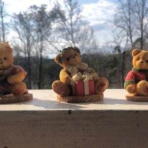 Three Vintage Enesco “Cherished Teddies” 1998-1999 Retired Avon Exclusive Collector Teddy Bears by Priscilla Hillman. Jerome, Margy & Ava!