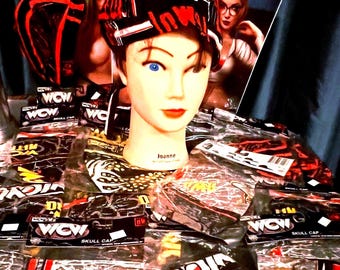 Skull Caps! WCW Vintage 1999 World Championship Wrestling! NWO - New World Order, Goldberg, Kevin Nash, Sting! Original packaging