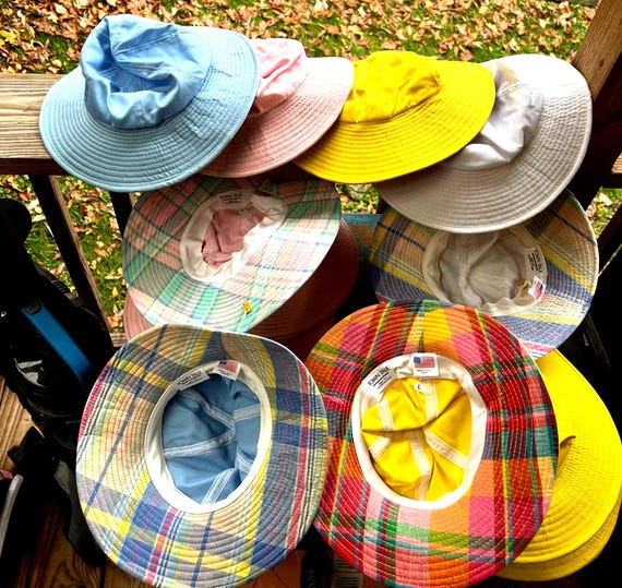 Vintage Floppy Sun Hats! New w/ Tags in Classic and Timeless Styles from Town Talk Louisville Kentucky Country Club, Beach, Lake. USA Made