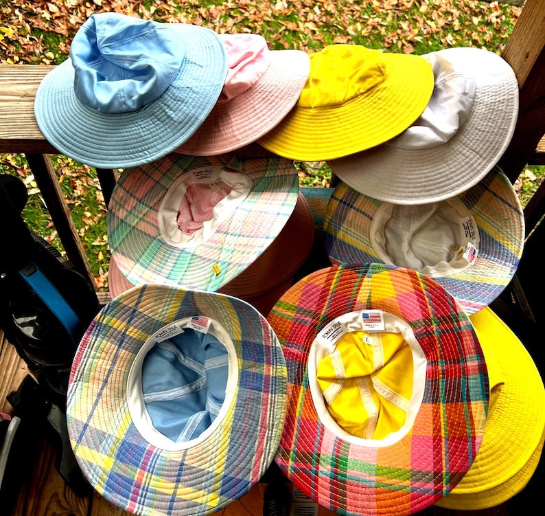 Vintage Floppy Sun Hats! New w/ Tags in Classic and Timeless Styles from Town Talk Louisville Kentucky Country Club, Beach, Lake. USA Made All 4 !
