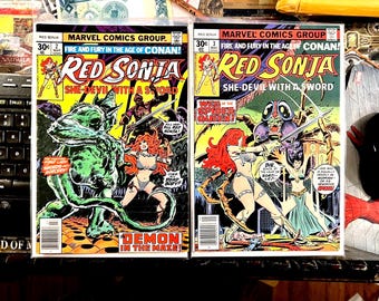 Red Sonja #2, 3, 4, 5, 6, 7 Six (1977) First Series! Frank Thorne Covers and art! She-Devil with a Sword! Fire and Fury in the Age of CONAN!