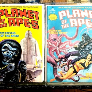 Adventures on the Planet of the Apes #9 AND #15 Magazine Sized Comic Books. Marvel&#39;s Adaptation of the Planet of the Apes Movies 1976