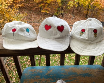 Vintage Ladies Designer Pro Shop Country Club Tennis and Golfing Hats! Soft baseball cap style and Retro Designs. New w/ Whims tags USA made