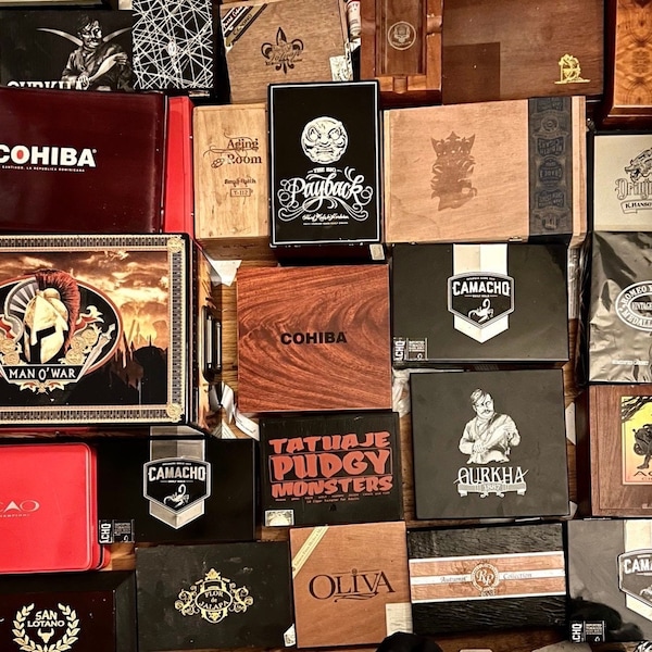 Premium Cigar Boxes. Great Upcycle Art & Crafts, Cigar Box Guitars, Purses, Storage. Standards n limited Boxes: Room 101, Cohiba, Tatuaje