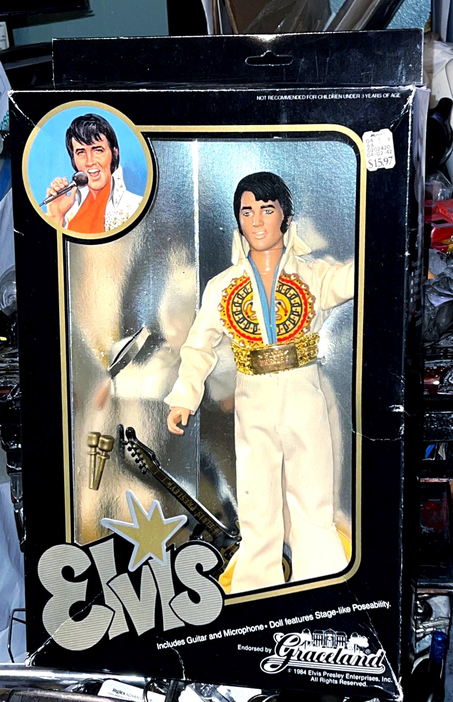 Elvis Presley “the King” 1984 Doll NIB. Iconic 70's Jumpsuit