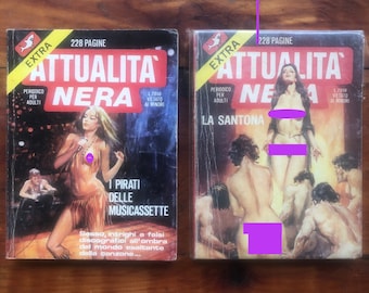 Attualita Nera Extra - Italian Adult Crime Comic Books. Original Italian Vintage Adult Comics 1985 Mature Readers. Fully Illustrated graphic