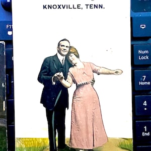 Old Knoxville, Tennessee Post Card featuring a couple being The Real Thing in Knoxville, Tennessee folie à deux around 1915