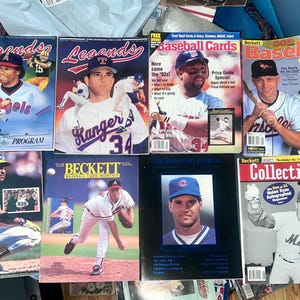 8 Baseball Card Collector Magazines, Becketts Monthly,  Legends Sports Magazine Baseball Card &  Memorabilia  Collectors  Books 1991 - 1995