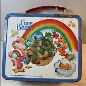 Care Bears Vintage 1983 Metal Lunch Box standard size in very good condition.