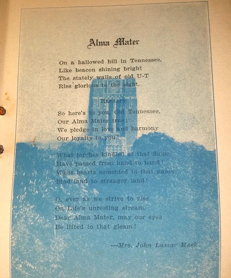 UT 1930 Commencement Program from the University of Tennessee College of Law and College of Home Economics Vintage Alumni Archive Material. image 3
