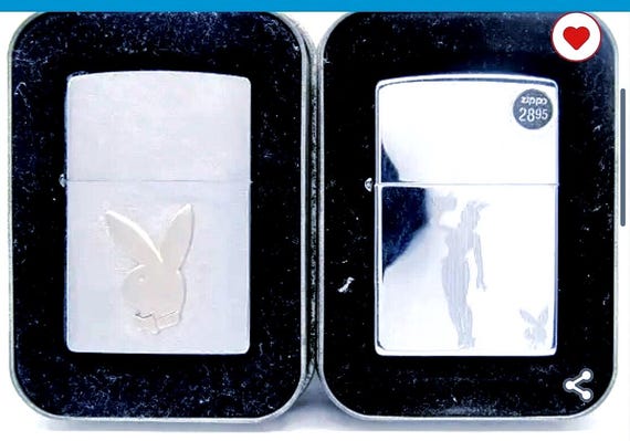 Playboy Zippo Lighters 2 Classic Silver Playboyzippo Sealed up New