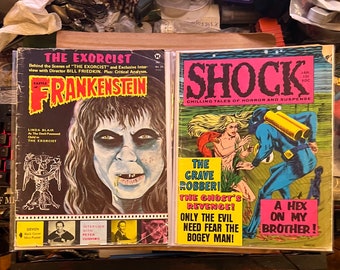 Castle of Frankenstein #22 Jan 1, 1974 The Exorcist! AND Shock #5 Jan 1970 Horror Stanley featuring tales of maniacs, monsters & the undead