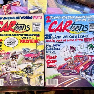 CarToons Magazine! Vintage May/June December 1984 His n Hers HotRod IRON ON Still Attached! Hot Rod Muscle Car Culture, Humor, Art, + WoW!