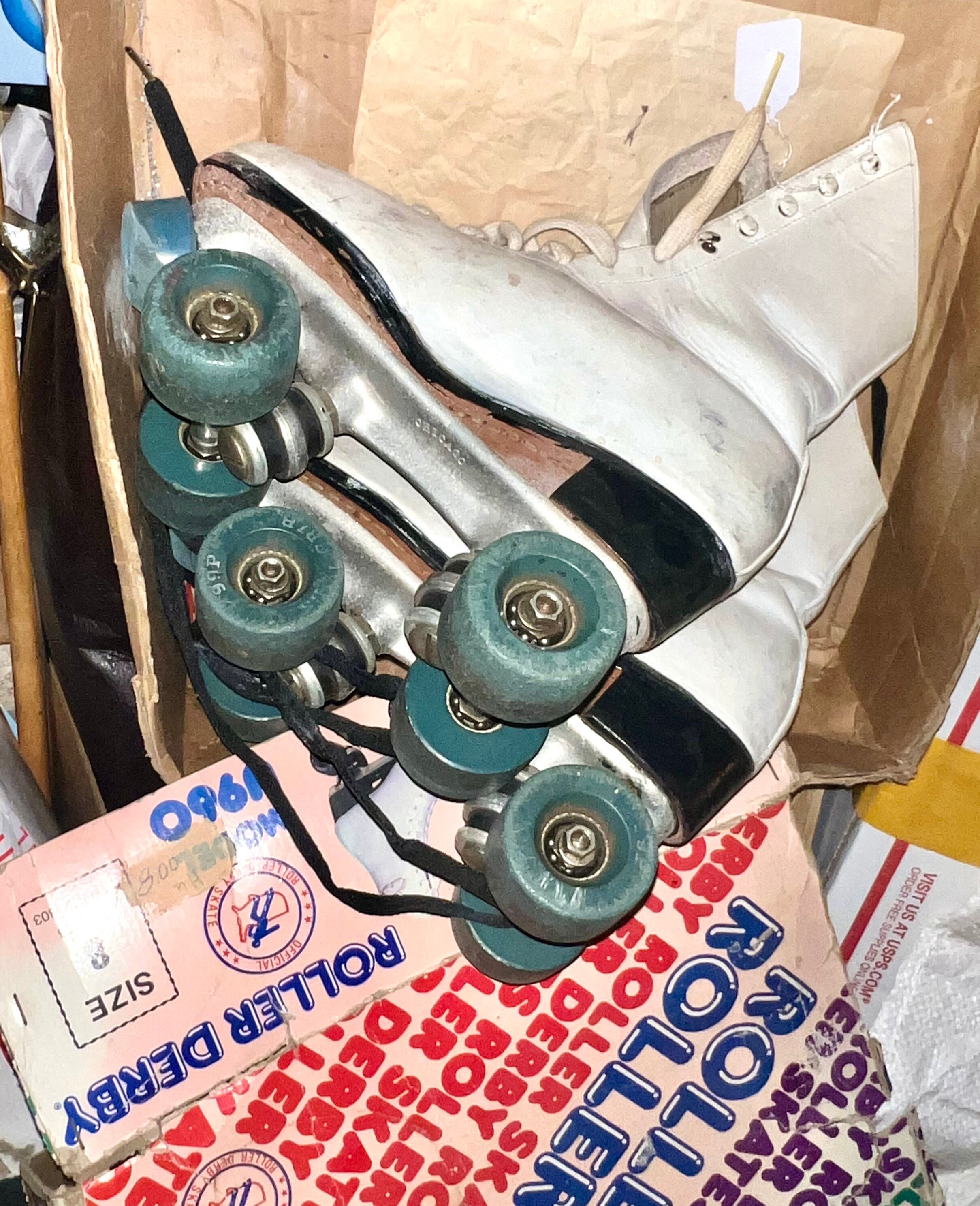 Patins à Roulettes Vintage Chicago Roller Skate Pour Femmes - Taille 6 - Blanc - Occasion En Bon état