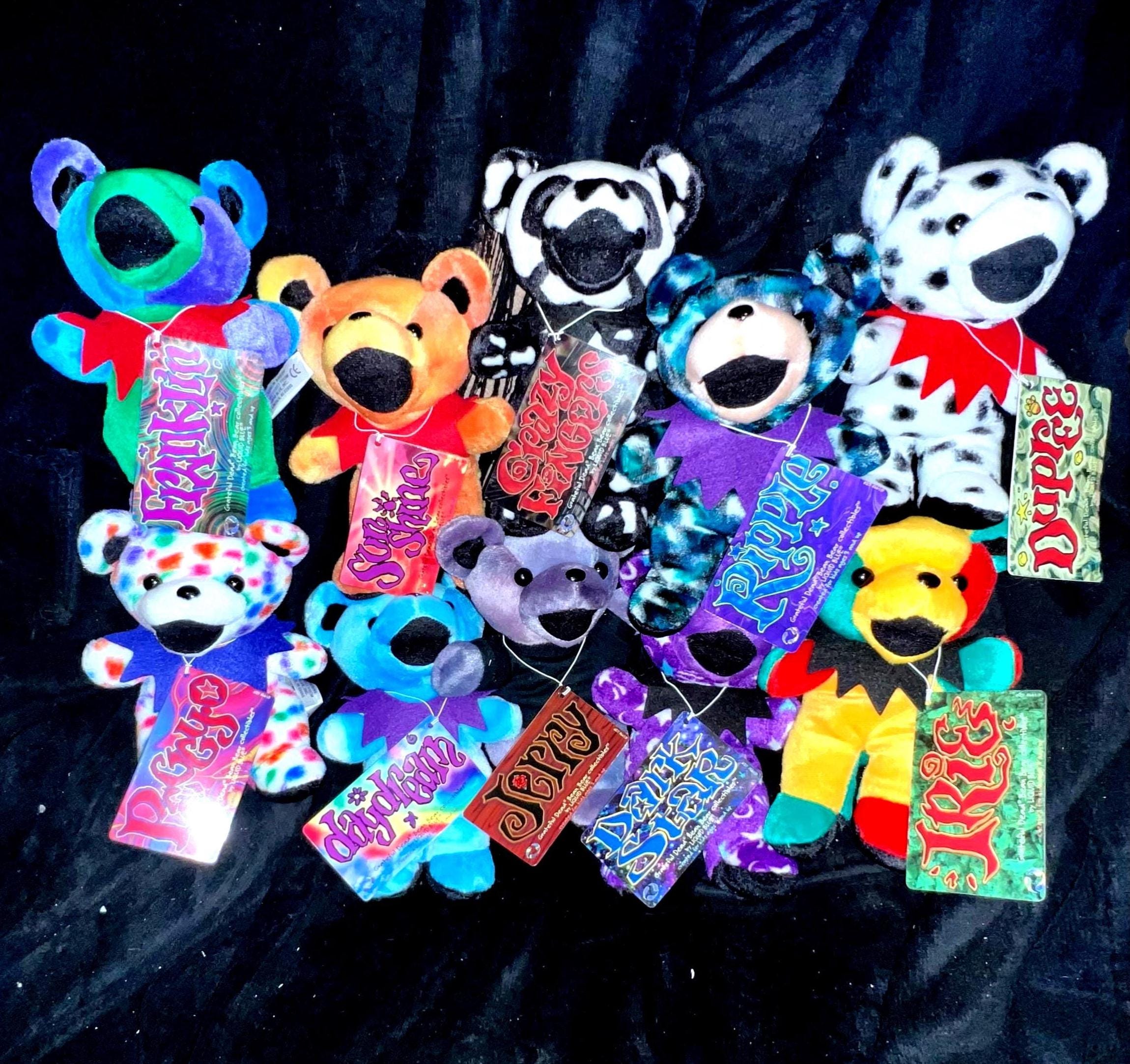 Grateful Dead Beanie Bears Set of 10 Liquid Blue W Jerry! Gen Ed 1