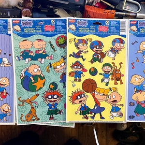 Rugrats Stickers Static Window Cling Decorations Vintage 1998 Rugrats Reusable Removable Color Clings Thanksgiving 1998 Movie Announcement