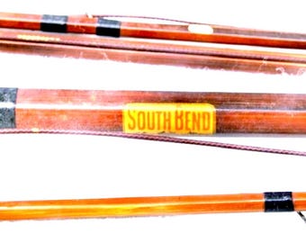 Vintage Fishing Pole 1950’s Four Piece South Bend 56 Best O Luck  Fly Fishing Rod and Hi-Fly reel with original South Bend cloth case